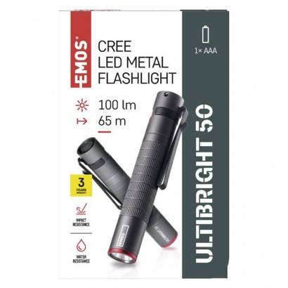 P3150 CREE LED kovová svítilna Ultibright 50, P3150, 100lm, 1xAAA EMOS