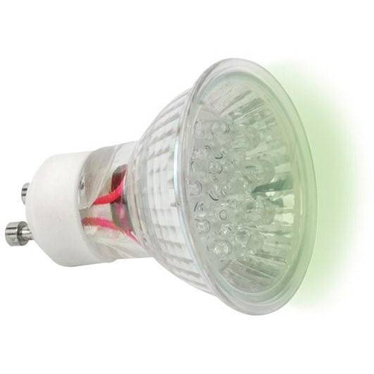 LED žárovka GU10 1.3W zelená barva