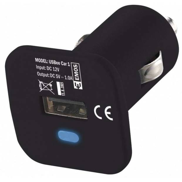 Emos V0211 Univerzální USB adaptér do auta 1.0A (5 W) max.
