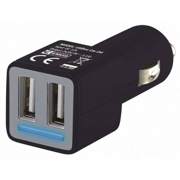 Emos V0224 Univerzální duální USB adaptér do auta 4,8A (21 W) max.
