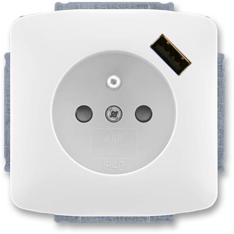 Zásuvka jednonásobná s ochranným kolíkem clonkami a USB nabíjením výběr variant