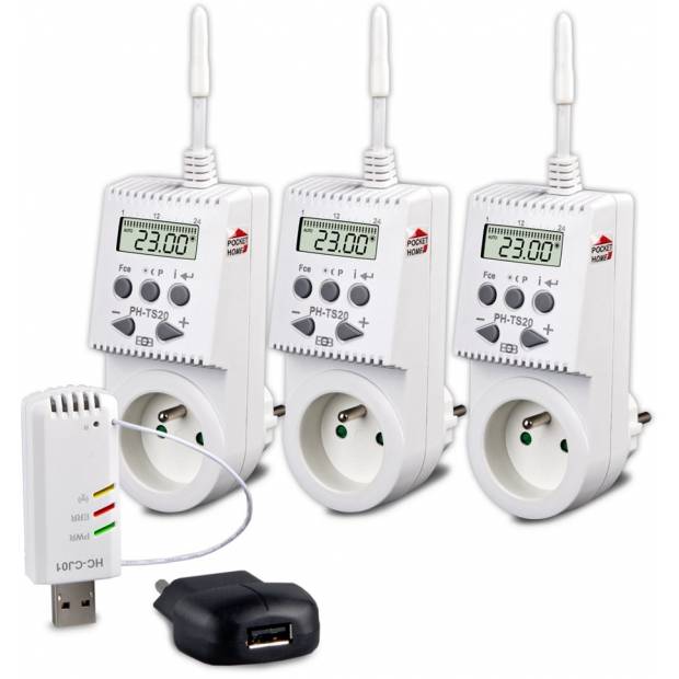 Set termo-zásuvek HC-PH-TS20 SET3 Home Control Elektrobock