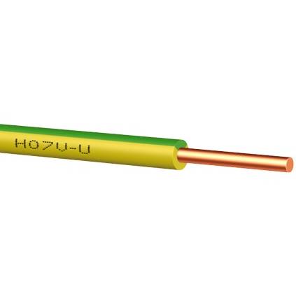 H07V-U 1,5mm (CY) žlutozelený kabel