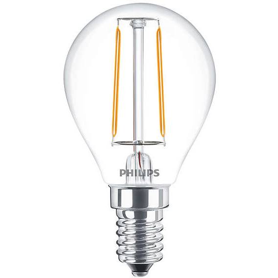 led žárovka iluminační E14 Philips 2W čirá malá baňka 2700°K žárovkové světlo EAN 8718696574133