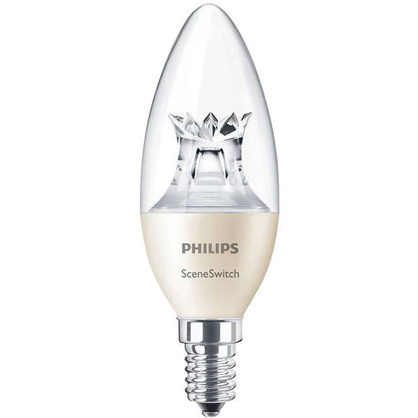 led žárovka E14 stmívatelná Philips 5,5W čirá svíčka 2700°K tricolor EAN 8718696598474