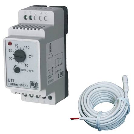 Průmyslový termostat ETI/F-1551 na DIN lištu