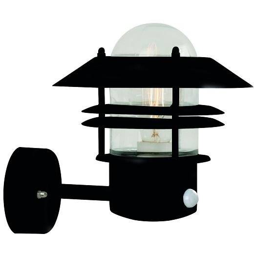 Svítidlo Blokhus IP54 E27 60W nástěnné s ramínkem výbava Čidlo pohybu,  barva Černá