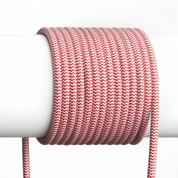 Opředený textilní kabel 3x0,75mm barva červeno bílá