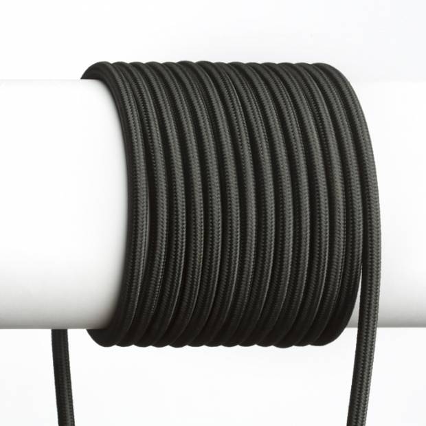 Textilní oředený kabel černý 3x0,75mm