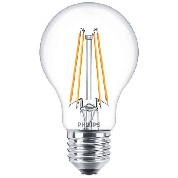 Čirá LED žárovka E27 Philips FILAMENT náhrada za klasický zdroj 75W,  barva světla Žárovkové světlo