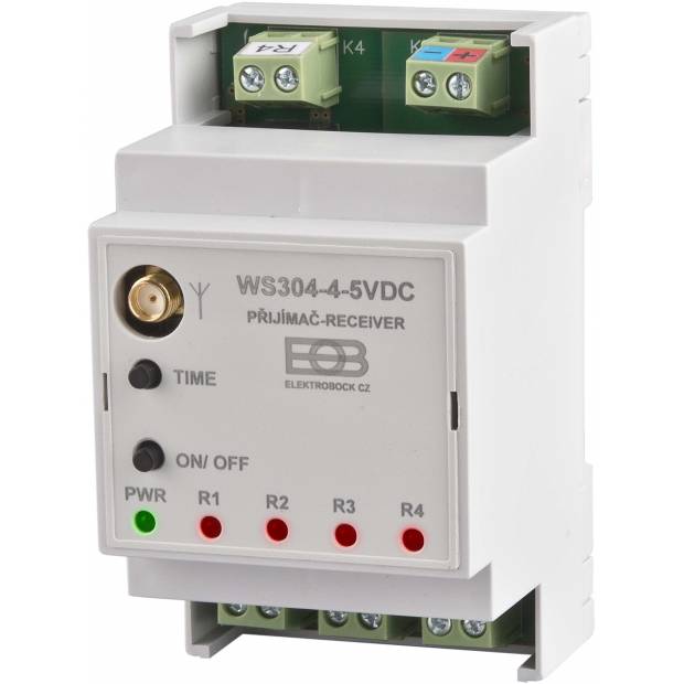 Přijímač na DIN lištu Un-5VDC WS304-4-5VDC Elektrobock