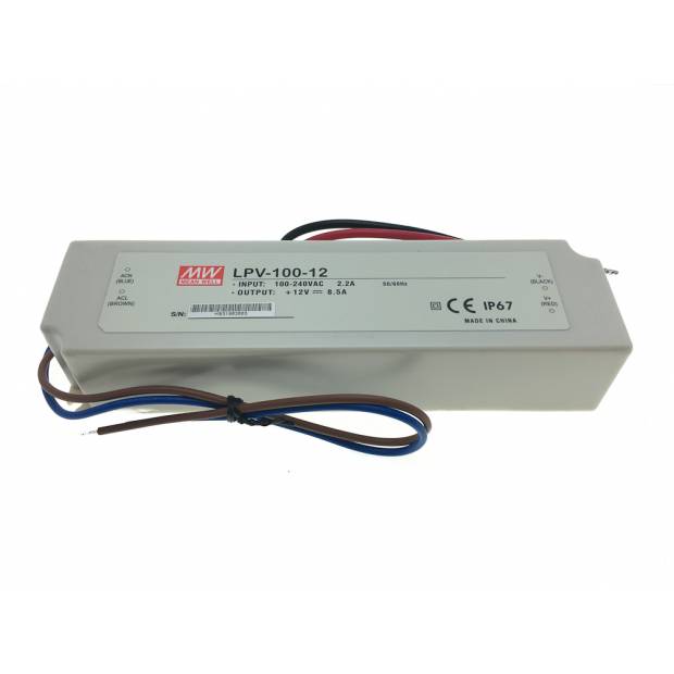 Transformátor pro 12V DC LED pásky 150W IP67 s kabelovými vývody