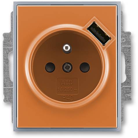 Zásuvka jednonásobná s USB nabíjením 5569E-A02357 07 Element