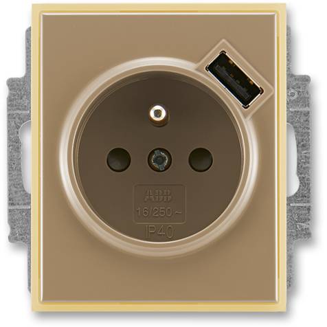 Zásuvka jednonásobná s USB nabíjením 5569E-A02357 25 Element