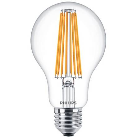 Čirá LED žárovka E27 Philips FILAMENT náhrada za klasický zdroj 100W,  barva světla Studená bílá
