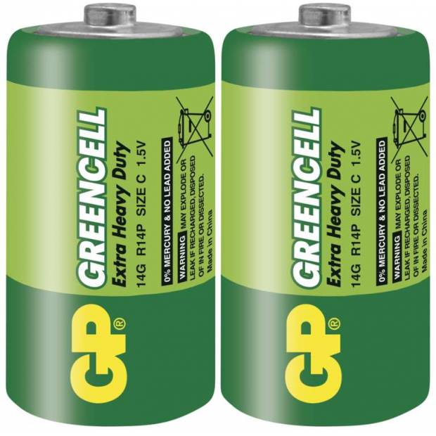 GP B1231 baterie Greencell R14 (C), 2 ks v blistru