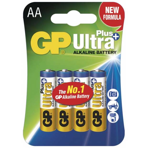 GP B1721 Alkalická baterie Ultra Plus LR6 AA, 4 ks v blistru