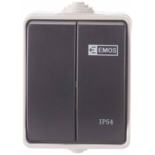 A1398.1 Přepínač 250 V/10 AX IP54 2 tlačítka EMOS