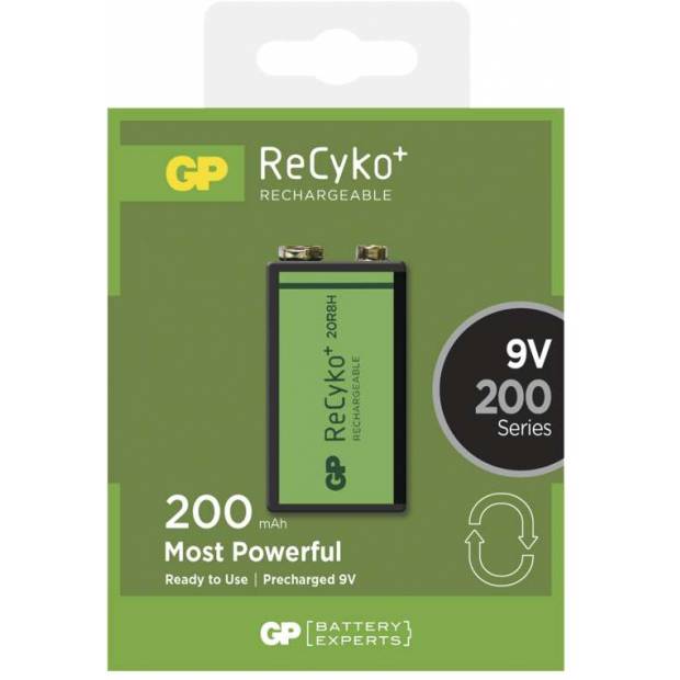 B0852 Nabíjecí baterie GP ReCyko+ 6F22 (9V), krabička GP Batteries
