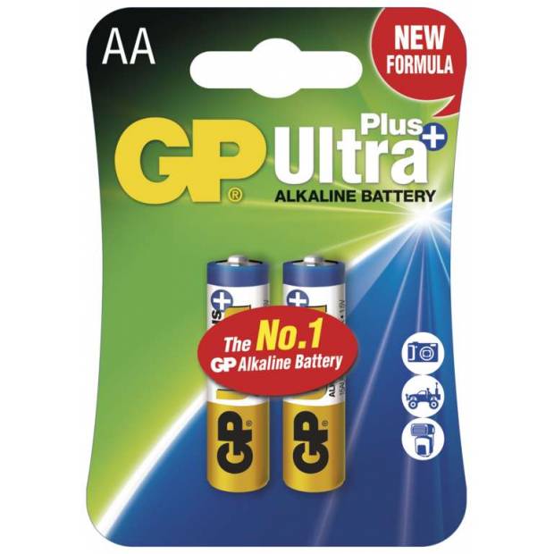 GP B17212 Alkalická baterie Ultra Plus LR6 (AA), 2 ks v blistru