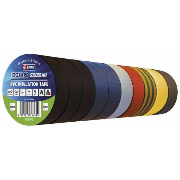 F615992 Izolační páska PVC 15mm / 10m barevný mix EMOS
