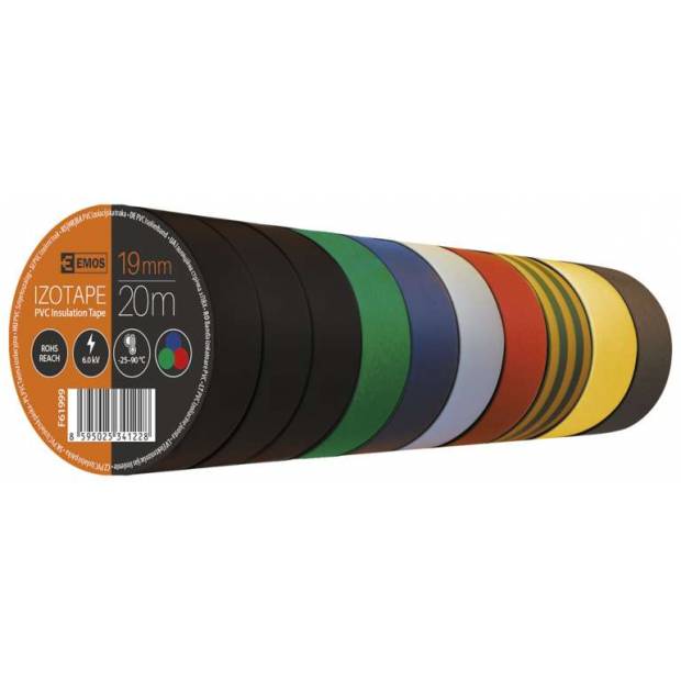 F61999 Izolační páska PVC 19mm / 20m barevný mix EMOS