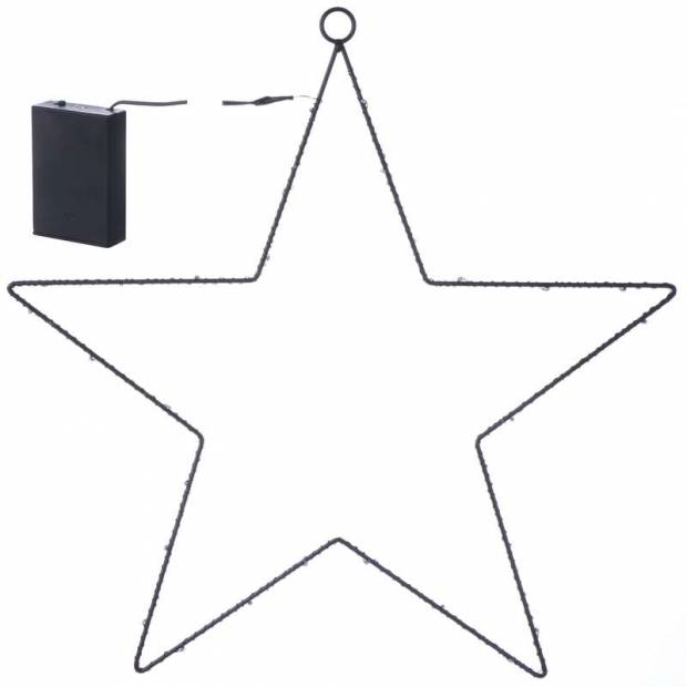 ZY1962 LED hvězda kovová, 3×AA, teplá bílá, časovač EMOS Lighting