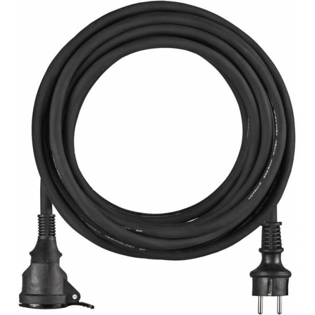 P01710R Neoprenový prodlužovací kabel spojka 10m 3x 2,5mm, černý EMOS