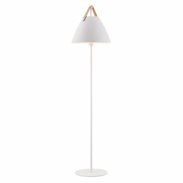 NL 46234001 NORDLUX 46234001 Strap - Designová stojací lampa s koženým popruhem 154 cm, bílá Nordlux