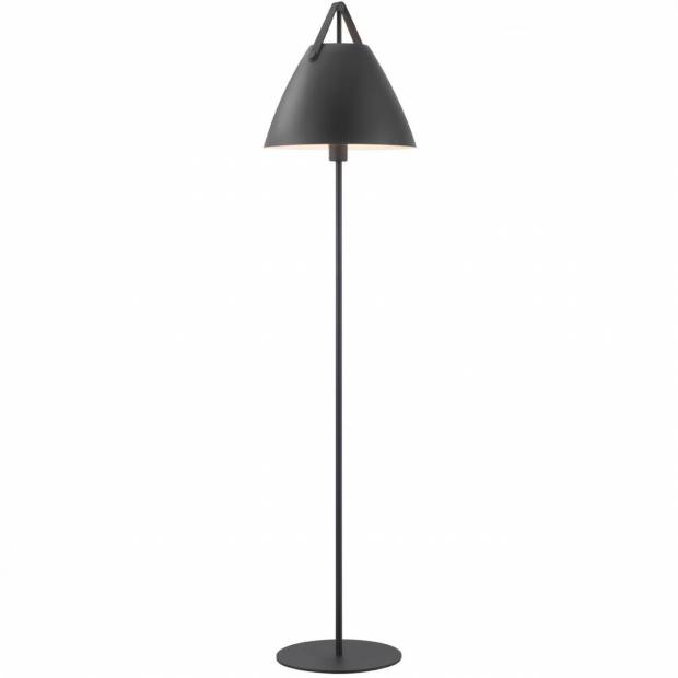 NL 46234003 NORDLUX 46234003 Strap - Designová stojací lampa s koženým popruhem 154 cm, černá Nordlux