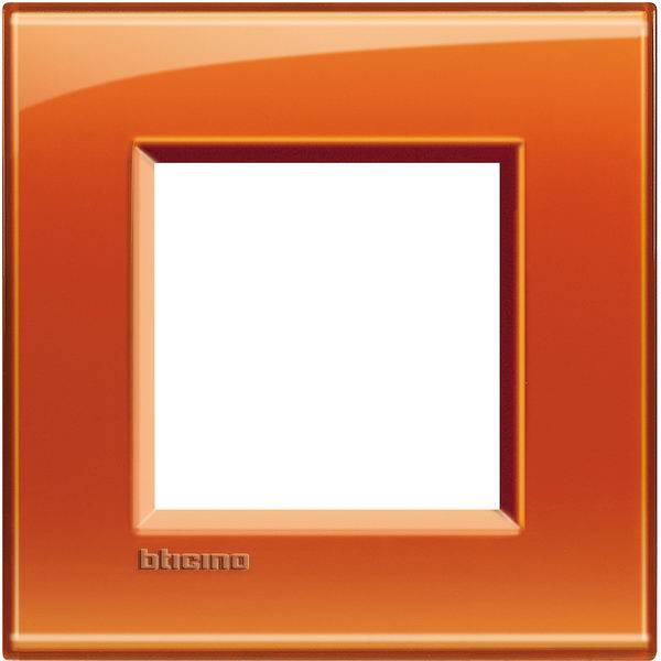 BTicino LivingLight rámeček hranatý 2-modulový LNA4802OD barva Oranžová