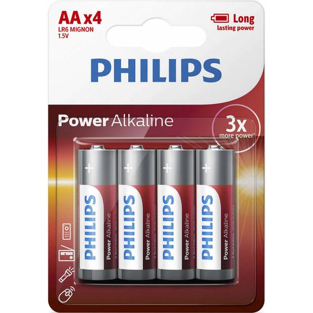 Alkalické tužkové baterie AA LR6P4B/10 Philips