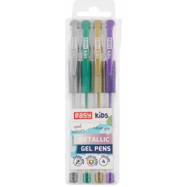 METAL - gelové pero-mix barev - 4ks/sada EASY Office