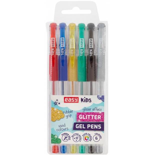 GLITTER - gelové pero - mix barev - 6ks/sada EASY Office