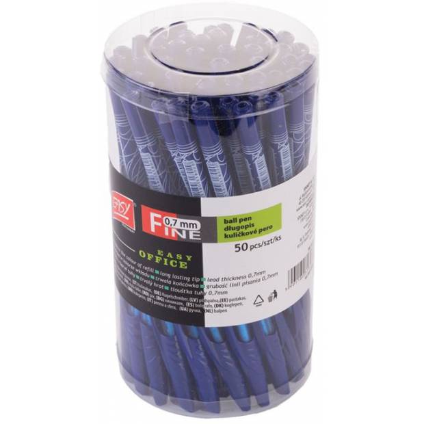 FINE - kuličkové pero modré 0,7 mm - 50 ks  EASY Office