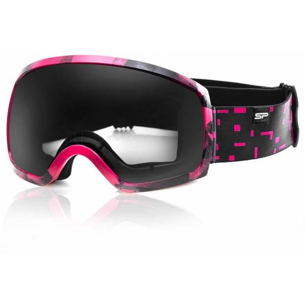Spokey RADIUM lyžařské brýle černo-růžové Spokey