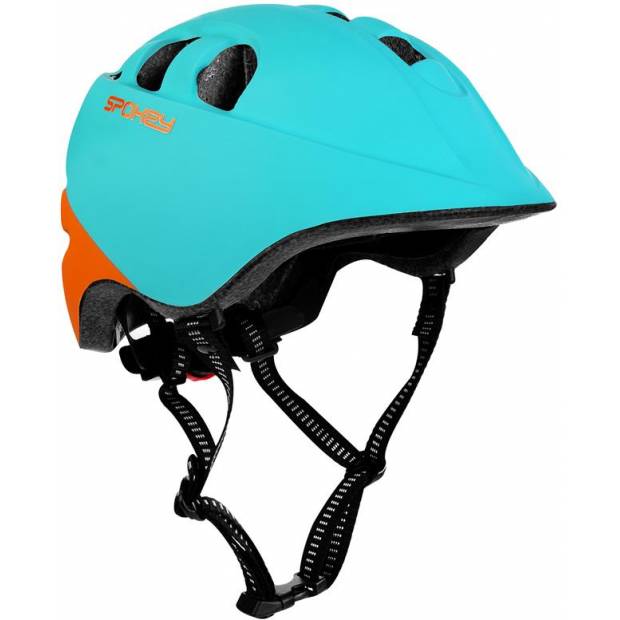 Spokey CHERUB Dětská cyklistická přilba IN-MOLD, 48-52 cm, modro-oranžová Spokey