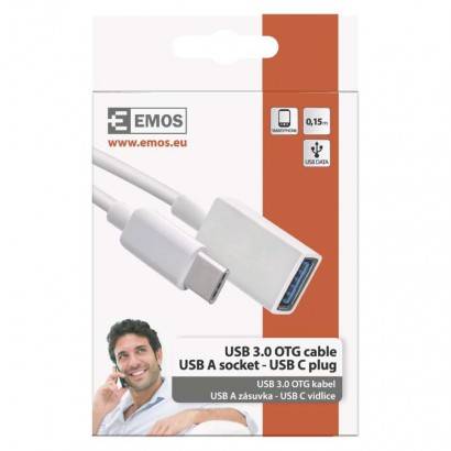 SM7054 USB kabel 3.0 A/F- C/M OTG 15 cm EMOS