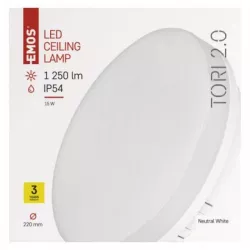 ZM4321 LED přisazené svítidlo, kruhové bílé 15W neutrální b., IP54 EMOS Lighting