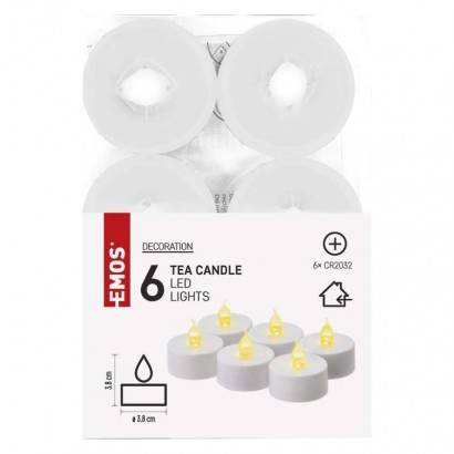 DCCV11 LED dekorace – 6x čajová svíčka bílá, 6x CR2032, vnitřní, vintage EMOS Lighting