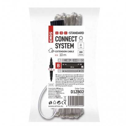 D1ZB02 Prodlužovací kabel pro spojovací řetězy Standard transparentní, 10 m, venkovní i vnitřní EMOS Lighting