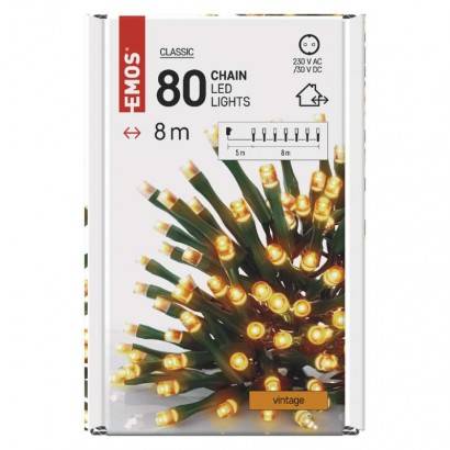 D4AV02 LED vánoční řetěz, 8 m, venkovní i vnitřní, vintage, časovač EMOS Lighting