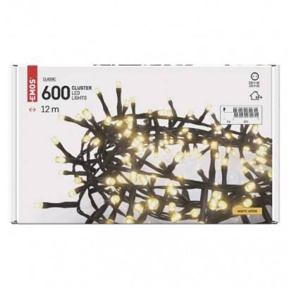 D4BW03 LED vánoční řetěz – ježek, 12 m, venkovní i vnitřní, teplá bílá, časovač EMOS Lighting