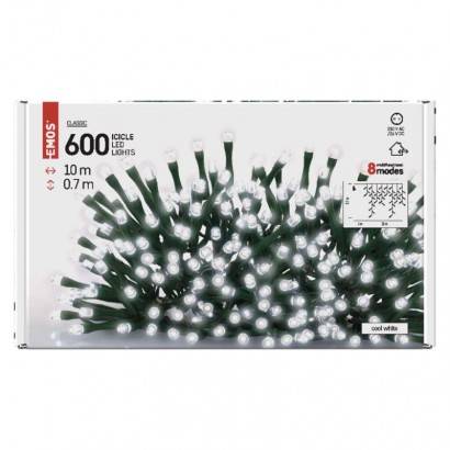 D4CC03 LED vánoční rampouchy, 10 m, venkovní i vnitřní, studená bílá, programy EMOS Lighting