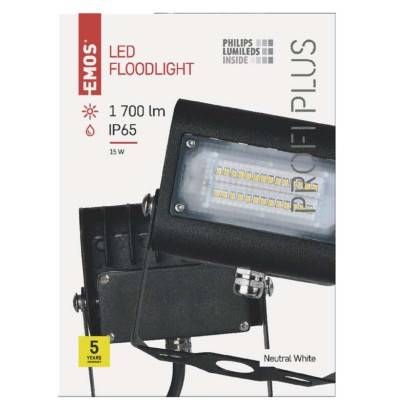 ZS2412 LED reflektor PROFI PLUS černý, 15W neutrální bílá EMOS Lighting