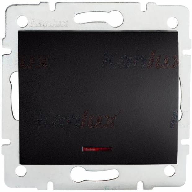 Kanlux LOGI   Jednopólový vypínač s LED - černá matná 33622