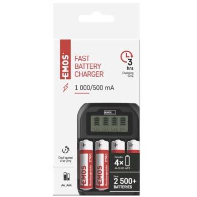 N9331 Nabíječka baterií EMOS BCN-41D + 4AA 2700 EMOS