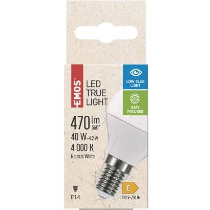 ZQ1226 LED žárovka True Light 4,2W E14 neutrální bílá EMOS Lighting