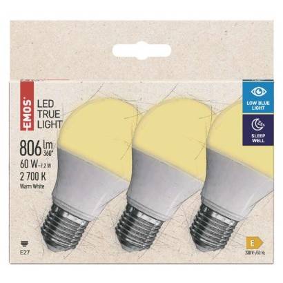 ZQ5144.3 LED žárovka True Light 7,2W E27 teplá bílá EMOS Lighting