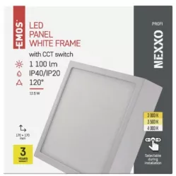 ZM6133 LED přisazené svítidlo NEXXO, čtvercové, bílé, 12,5W, se změnou CCT EMOS Lighting
